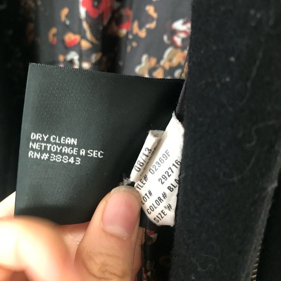 Via Spiga Wool blend & Faux Fur & Faux Leather Cuff Coat Sz 2 - Picture 8 of 16